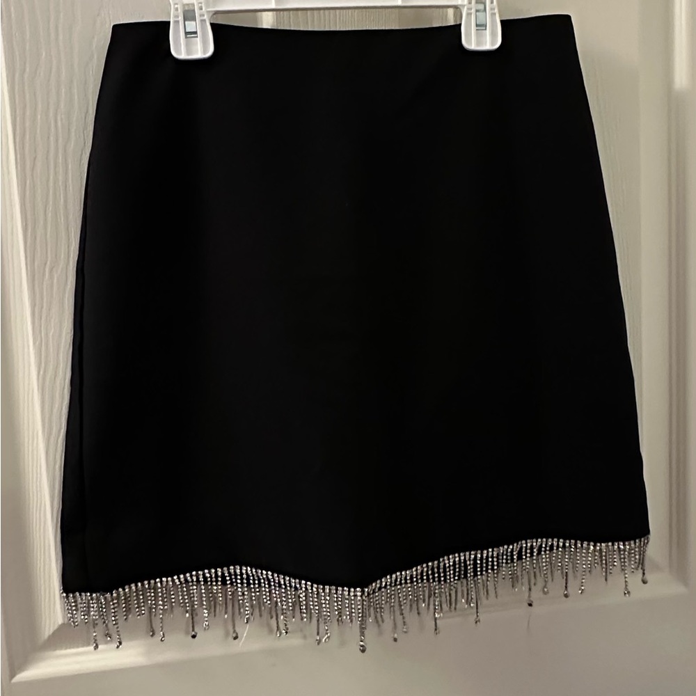 Elegant Black Skirt with Silver Accents